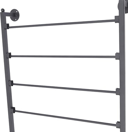 TFCFL 5 Tier Wall Mounted Scarf Rack, Retail Display Tie & Scarf, Belt Towel Hold, Ribbons Rack, Space-Saving Wrapping Paper Organizer Ribbon Holder (Black)