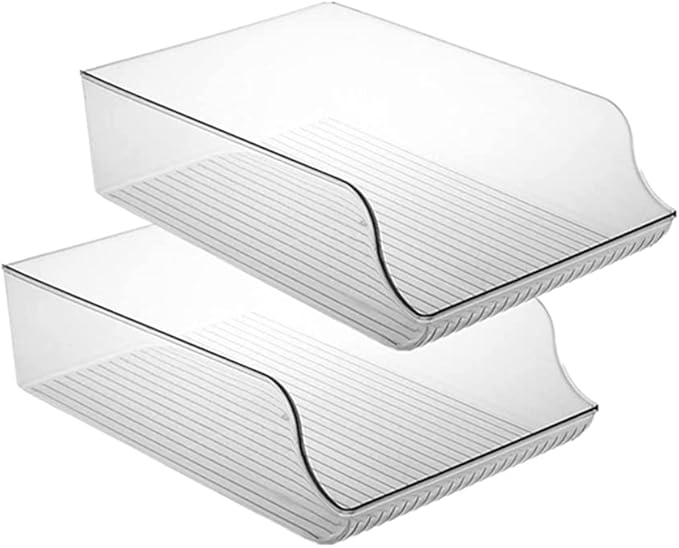 Xicennego Pop-Up Soda Can Dispenser Storage Organizer Bin (2pack-Large) PET Can Holder Storage Beverage Canned Food Organizer For Kitchens Refrigerators Counters Freezers Shops Camping RVs
