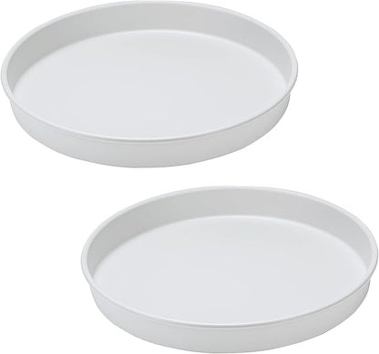 Amolliar Trays for Household Purposes, Lazy Susans, Turntable Organizer for Cabinet, Rotating Spice Rack for Fridge, Pantry Organizer and Storage, Kitchen Under Sink Organizer, Metal White 10" 2 Pack