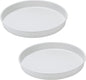 Amolliar Trays for Household Purposes, Lazy Susans, Turntable Organizer for Cabinet, Rotating Spice Rack for Fridge, Pantry Organizer and Storage, Kitchen Under Sink Organizer, Metal White 10" 2 Pack