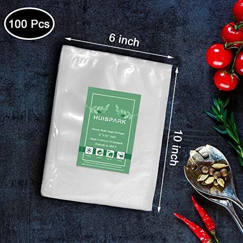 Vacuum Sealer Bags, Heavy Duty Pre-Cut Design Commercial Grade Food Sealable Bag for Heat Seal Food Storage, 6" x 10" 100 Pcs Smell Proof Bags Boilsafe to 280°F Freezable, Resizable - Image 6