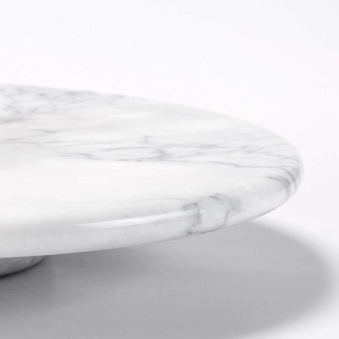 jalz jalz 12'' Marble Lazy Susan for Countertop Kitchen Turntable Storage Turner countertop Organizer Convenient Serving Rotation Spinning Tabletop Organizer Swiveling Serving Tray Revolving Platter