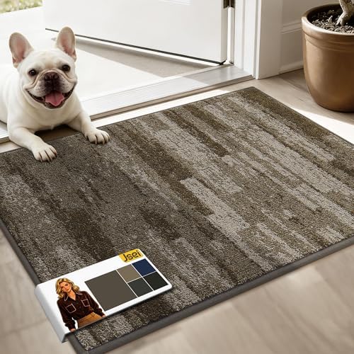 JSEI Dirt Trapper Door Mat 20"x32", Non-Slip Doormat, Brown by JSEI