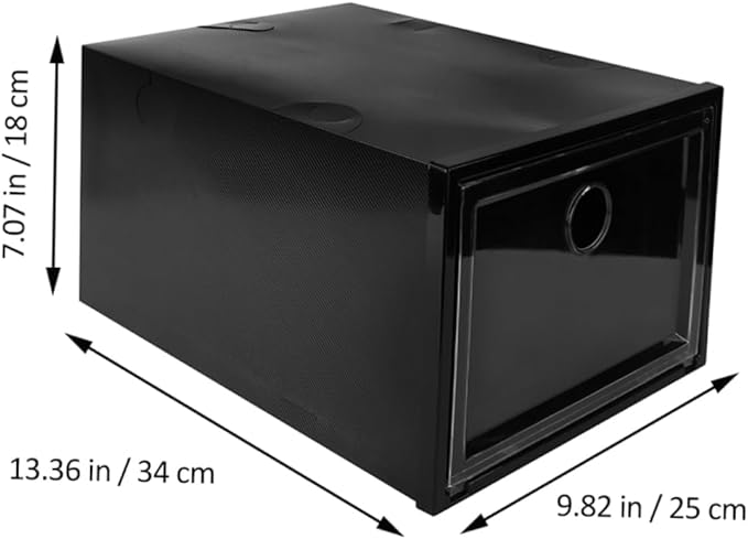 Amosfun 6Pcs Shoe Storage Boxes Plastic Sneaker Cases with Transparent Doors Stackable Design for Home Dorm and Shoe Stores Against and