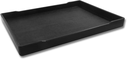 Small Bathroom Vanity Tray, (8.5 inch x 6.3 inch) Soap and Sponge Holder, Rectangular Serving Tray for Candle, Lotion Bottles, Scrubber(Black)