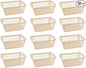 YBM HOME Plastic Perforated Storage Basket Bin Office Drawer, Shelf Desktop Countertop Tray Organizer 32-1188 (12, Beige)