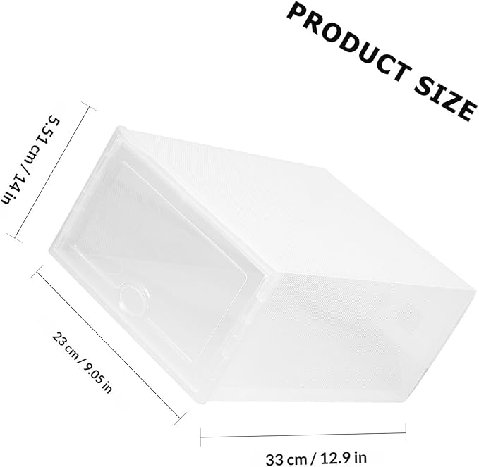 Shoe Boxes 6pcs 33x23x14cm Thickened Plastic Drawer-style Shoes Storage Containers Stackable Organizers for Home Closet