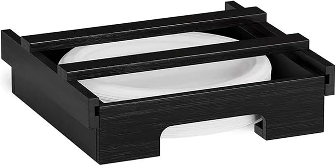 Wall Mounted Paper Plate Storage Rack Practical Under Cabinets Dish Efficient Kitchenwares Decorations