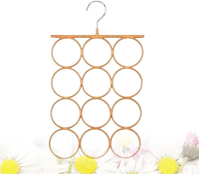 Unomor 1Pc Gold Scarf Tie Hanger Rack Slip Storage Organizer for Closet Space Saver for Ties and Scarves Multipurpose Clothes Hanger Wardrobe Display