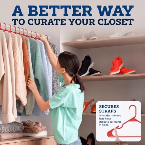 Zober Burgundy Plastic Hangers 50 Pack, Clothes Hangers Plastic - Image 5