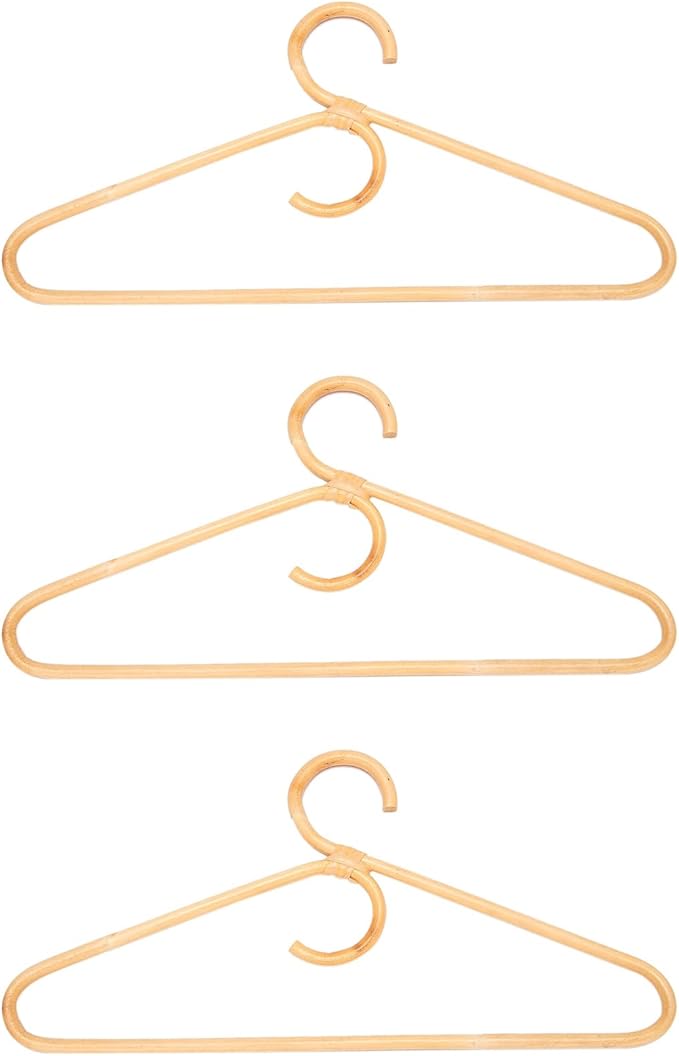 Rattan Clothes Hanger Style,Garments Organizer,Rack Adult Hanger,Room Decoration Hanger for Your Clothes.3 Pcs
