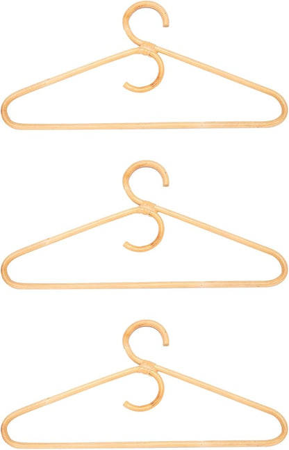 Rattan Clothes Hanger Style,Garments Organizer,Rack Adult Hanger,Room Decoration Hanger for Your Clothes.3 Pcs