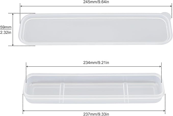 Portable Flatware Box Travel Tableware Storage Case, Simple Tableware Storage Box Case for Cutlery Kit, 9.64 x 2.32 inches (White)