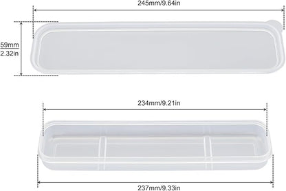 Portable Flatware Box Travel Tableware Storage Case, Simple Tableware Storage Box Case for Cutlery Kit, 9.64 x 2.32 inches (White)