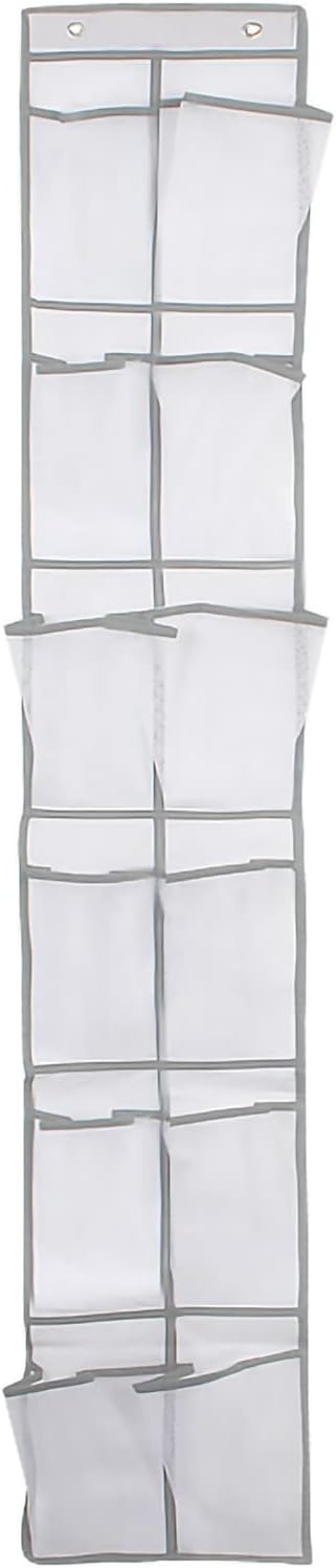 Alvinlite Over The Door Shoe Organizer 12 Pockets Boots Hanging Storage Shoe Rack for Closet White