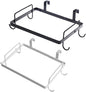 Iron Garbage Bag Rack and Trash Bag Holder for Cabinet Door, 2pcs Metal Hanging Trash Storage Rack for Kitchen Waste Organization, Black and White