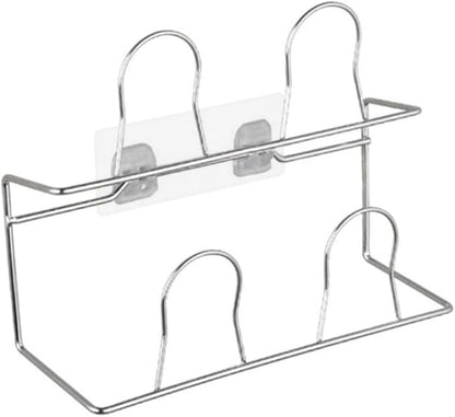 BESPORTBLE Double-Layer Shoes Rack Wall Mount Slippers Hanging Shelf Slipper Storage Organizer (White)