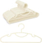 30 Pack Heavy Duty Plastic Hangers, Thick Strong Plastic Clothes Hangers for Coat Jacket and Shirt, Space Saving Clothes Hangers with Shoulder Grooves for Tank Top, Blouses, Strappy Dresses (Beige)