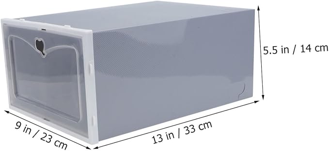 Cabilock 2pcs Stackable Footwear Storage Container Transparent for Sneakers Slippers Sports Shoes Creative Detachable Design for Home Organizer Male