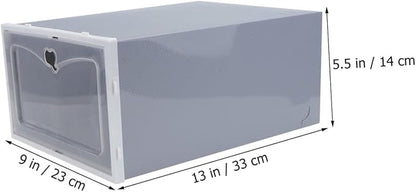 Cabilock 2pcs Stackable Footwear Storage Container Transparent for Sneakers Slippers Sports Shoes Creative Detachable Design for Home Organizer Male