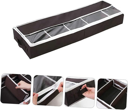 1Pc Shoe Storage Case Compact Non Woven Folding Organizer Box with Visible Window for Home Dust and Moisture Protection for Various Shoe Types