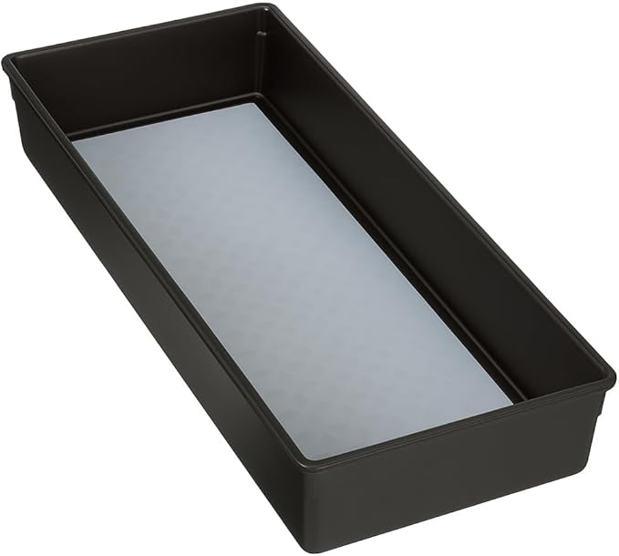 Drawer Organizer Tray – Durable Gray Plastic Storage Bin for Office, Kitchen, and Bathroom Drawers, Non-Slip Bottom, 6 x 15 x 2 Inches