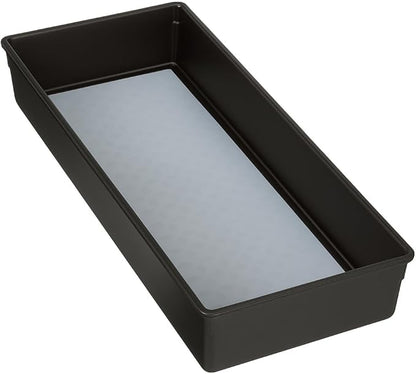 Drawer Organizer Tray – Durable Gray Plastic Storage Bin for Office, Kitchen, and Bathroom Drawers, Non-Slip Bottom, 6 x 15 x 2 Inches