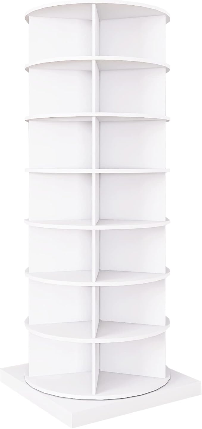 HomVent Rotating Shoe Rack, 7-Tier Spinning Shoe Rack Tower, Free Standing 360° Revolving Shoe Organizer Shoe Storage Shelf Can Hold Over 28 Pairs Shoes for Entryway Living Room