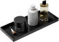 Vanity and Bathroom Tray, 11.8" ABS Countertop Organizer,Waterproof Vanity Tray for Toilet Tank,Perfume,Soap,Keys,Bathroom Accessories,Kitchen and Bath Trays,Non Slip Small Trays,Black