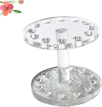 Healeved Heart-Shaped Transparent Acrylic Nail Art Brush Holder Stand for Uv Gel Pens Portable Nail Holder Organizer Compact Cosmetic Display Case 3.42X3.34X2.67In