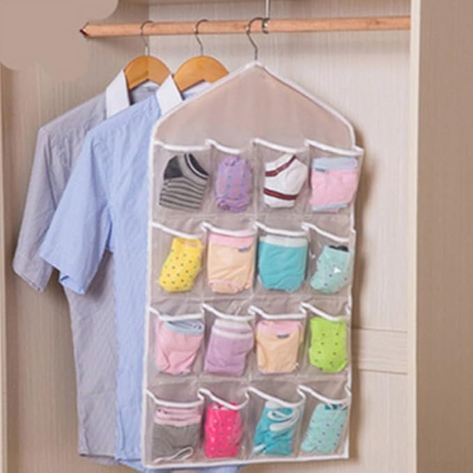 16 Pockets Hanging Bag for Shoes Accessories 75x41cm