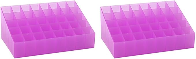 Cabilock 2pcs Slots Lipstick Organizer Makeup Storage Box for Lipsticks Jewelry and Cosmetics Desktop Holder for Home and Beauty Shop