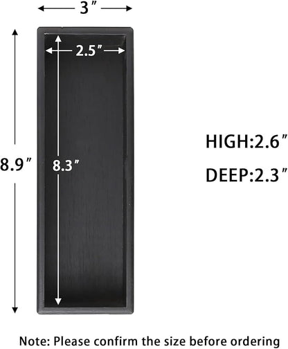 PRATIQUE Bamboo Drawer Organizer - Kitchen Utensil Organizer Silverware Tray Cutlery Holder，Office Desk Supplies and Accessories,8.9 * 3 * 2.6inch,Black