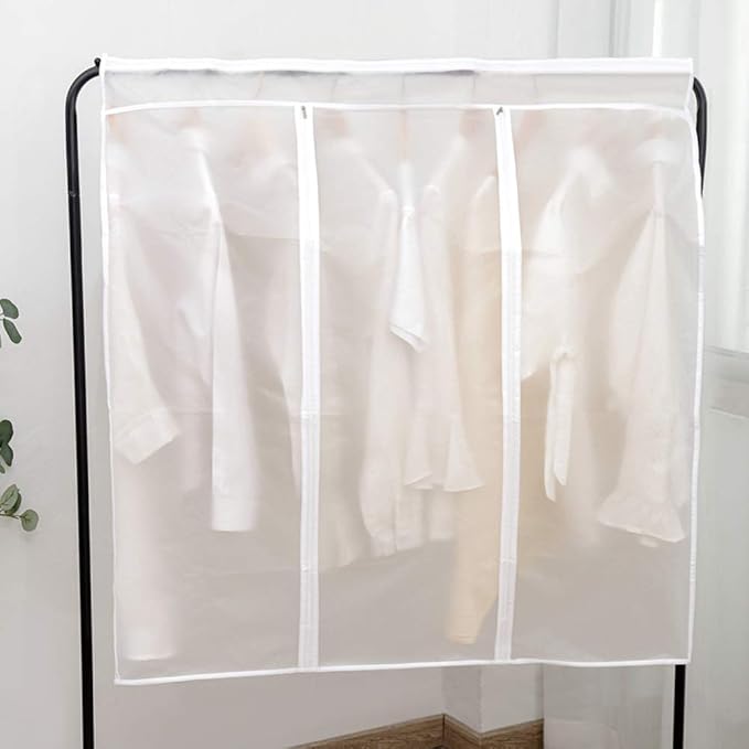 Garment Clothes Cover Protector Hanging Garment Storage Bag Translucent Dustproof Waterproof Hanging Storage Bag for Wardrobe with Full Zipper