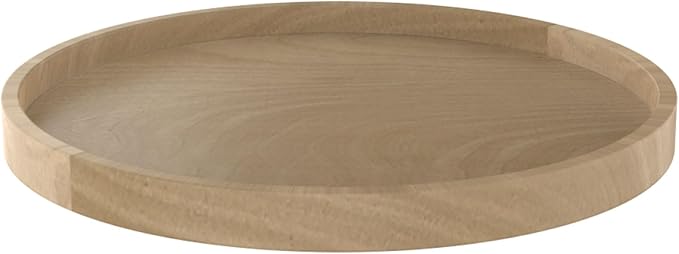 Rev-A-Shelf 18" Single Full Circle Lazy Susan Organizer for Diagonal Corner Kitchen Cabinets, Wooden Turntable Tray with Swivel Bearings, 4WLS001-18-B52