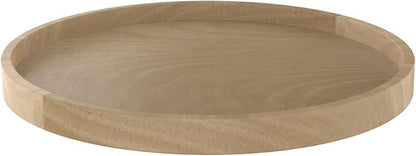 Rev-A-Shelf 18" Single Full Circle Lazy Susan Organizer for Diagonal Corner Kitchen Cabinets, Wooden Turntable Tray with Swivel Bearings, 4WLS001-18-B52