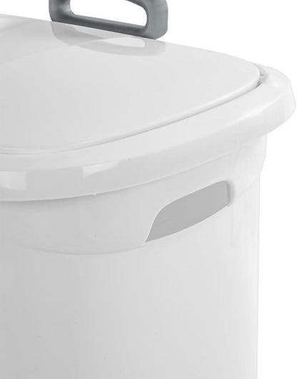 Sterilite 3-Pack Ultra Wheeled Hamper, Laundry Basket w/ Flip-Top Lid & Retractable Handle - Plastic Rolling Clothes Storage Cart with Ventilated Holes for Home, Apartment or Dorm