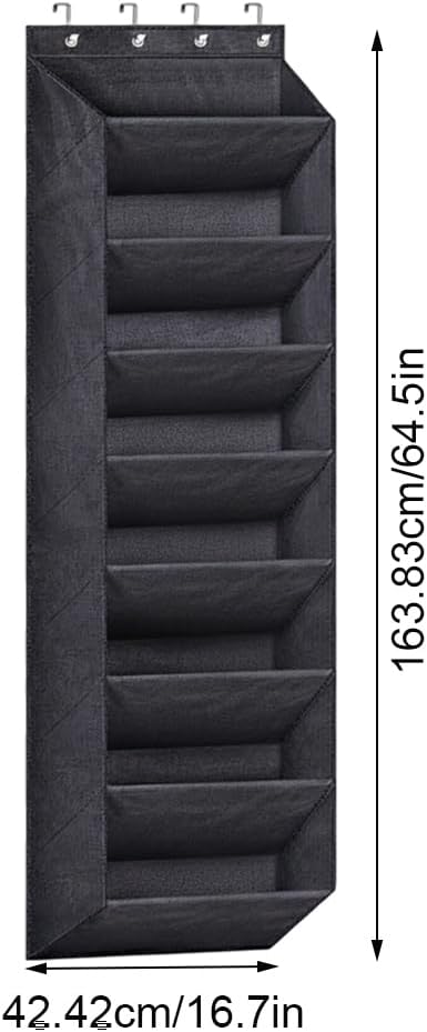 Boot Holder Shoe Rack - 8 Tiers with Large Deep Pockets, Shoe Organizer for Closet Wall Bedroom Dorm Rv | Hold Shoes Boots Socks Headphones | Space-Saving Durable Storage Solution for Door