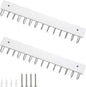 2 PCS White Hanging Jewelry Organizer, Wooden Wall Mounted Necklace Holder with 28 Hooks, Jewelry Display Hangers, Coat Rack Belt Organizer for Bags, Ties, Keys(White)