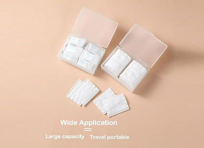 travel transparent cotton pads/swabs large capacity storage box with PP(polypropylene) material, easy to use and take,beautiful design, muti-purpose, moisture-proof and dust-proof (Travel)