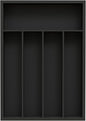 Unibambou Bamboo Kitchen Drawer Organizer - silverware organizer - Cutlery Tray - Utensil Tray - drawer dividers and Utensil Holder with Wood Silverware Holder for Flatware Cutlery (5 Slots, Black)