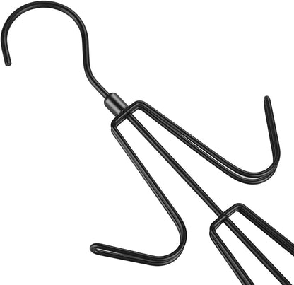 TOPIA HANGER Purse Hanger Organizer for Closet, 2-Pack Handbag Organizer Hanger, 360°Swivel Metal Purse Hooks, Bag Rack, Belt Organizer, Tie Rack, Scarf Hanger, Bag Storage Organizer, Black
