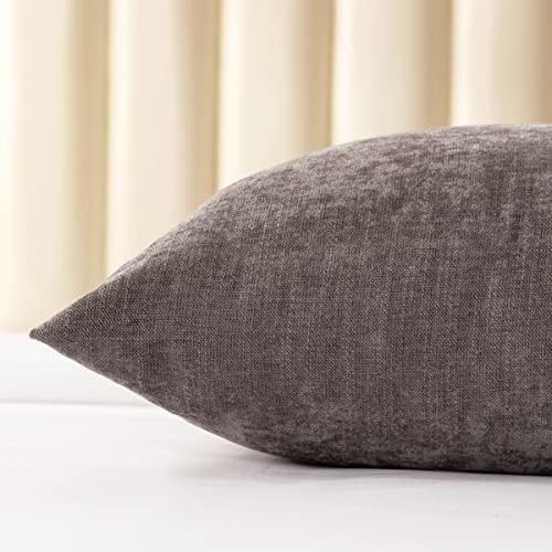 AMBERIS 2 Pillowcases (45×45cm)(Without Insert) Grey, Chenille Soft No Fading Modern 2 Pillowcases (Without Insert) - Image 4
