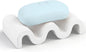 Diatomite Soap Dish Quick Drying Bar Soap Holder Draining Soap Saver Rack Wave Pattern Sponge Tray for Bathroom Sink, Shower, Kitchen, White