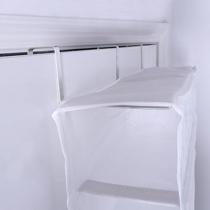 ULTECHNOVO 2pcs over The Door Shoe Organizer with 26 Pockets, White Non-woven Fabric Hanging Shoe Rack for Closet Storage and Space Saving