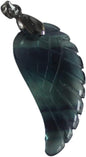 35mm Hand carved mixed gemstom angel wing for necklace pendant bead (fluorite crystal)