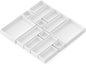 SpaceAid 14-Piece Bamboo Drawer Organizer Storage Boxes Set, Wood Tray Junk Drawer Organizers Multi-Use Divider Bins for Kitchen, Bathroom, Office Desk and Makeup Organization (14 Pack, White)