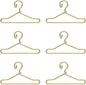 20Pcs Mini Hangers Metal Doll Clothes Holders Wire Rack Stand Doll Clothes Rack for Doll Clothes Gown Dress Outfit Doll Clothes Accessories (Gold,7.5cm)