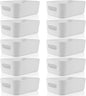Zopeal Plastic Storage Bins 10 Pcs Gray Pantry Organizer Bins Small Baskets Storage Containers for Home Kitchen (8 x 5.7 x 3 Inch)