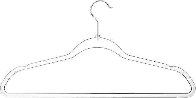 DEILSY™ Clear Hangers 50 Pack with Silver Hook - Non Velvet Slim Hangers - Durable Hanger Space Saver for Closet Organization, Shirts, Dresses, Jackets, Pants, Adult Clothes Storage Solution
